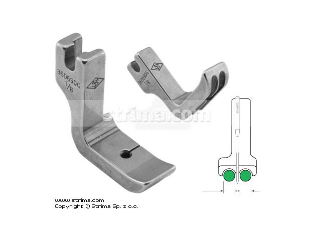 Pätka na všívanie kedru pre šijacie stroje, obojstranná 3.2mm P69D1/8 [36069DG 1/8]